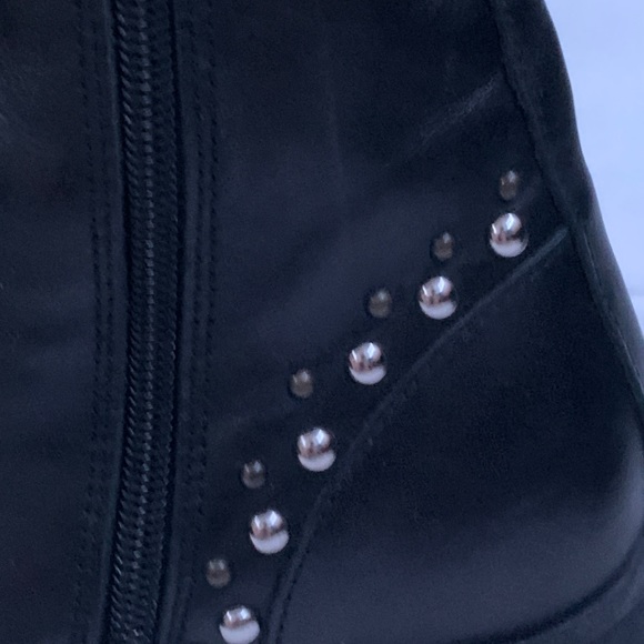 100% AUTHENTIC PINKO MELISSA STUDDED LEATHER ANKLE PLATFORM BOOTS (rare) - Picture 9 of 13